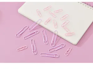Macaron kleur metalen paperclips set, schattige roze en paarse kantoorartikelen voor school.