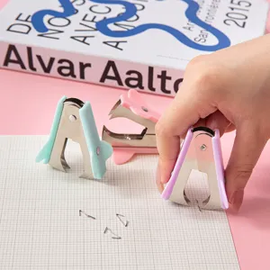 Détacheur d'agrafes couleur macaron portable économe en effort petit extracteur bureau