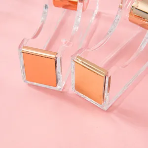 Acrylic Rose Gold Tape Dispenser Clear Desktop Tape Cutter with Metal Blade for Office