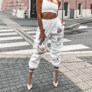 Pantaloni Sportivi Unisex Streetwear Hip Hop Stampati Casual Taglio Comodo Coulisse Pile Con Polsino Lunghi Per Ballo