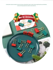 Weihnachten rot grün Metall Binder Clips Detailansicht für Büro Schreibwaren und Bedarf