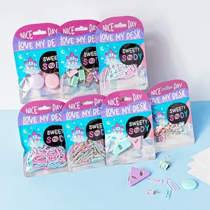 Kreativ Macaron Metall Binder Clips Set Bunte Büroklammern Set Für Dokumentenklassifizierung Büro Schule Schreibtisch Schreibwaren Organisation