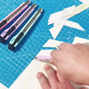 Macaron-Farbe Pastell Cuttermesser Metall Mini Einziehbar Box Cutter Tragbar Papierschneidemesser Für Schule Büro Journal Basteln
