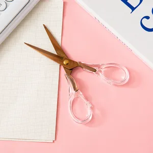 Acrylic rose gold scissors transparent electroplated DIY craft office journaling cutting tool