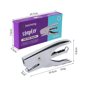 Handgehaltene Metall-Tackermaschine mit Verpackungsbox Bürohefter für 24/6 Klammern