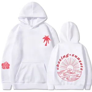 Felpa con cappuccio bianca da donna felpa casual a maniche lunghe con stampa grafica
