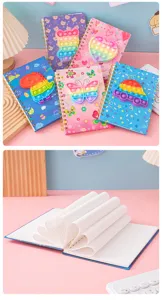 A5 Cartoon Push Pop Bubble sensorisches Notizbuch mit Spirale und Linien für Studenten.