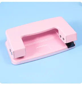 Rosa Metall Locher Macaron Farbe Schreibwaren Werkzeug Bürobedarf Desktop manuell Papier