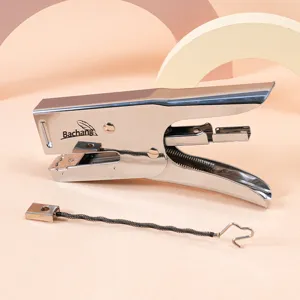 Hand-held Labor-saving Metal Stapler For Staples Office Binding Tools Portable Plier Stapler Silver Metal Binding Machine For School Workspace