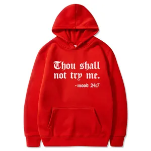 Sweat à capuche rouge Thou Shall Not Try Me pour hommes et femmes streetwear quotidien