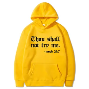 Sweat à capuche jaune avec imprimé slogan et poche kangourou vêtement confortable