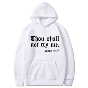 Sweat à capuche blanc avec impression de lettres, pull décontracté pour tous les jours.