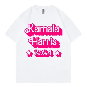 White cotton short sleeve t-shirt with pink graphic print, casual crewneck top for daily wear