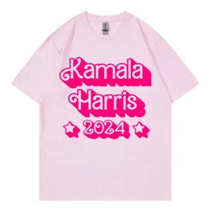 Pink short sleeve t-shirt with custom graphic print, casual crewneck cotton top for women and men.