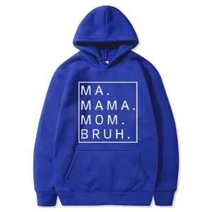 Königblauer Kapuzenpullover mit stilvollem Buchstaben-Druck und bequemer Passform.