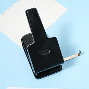 Perforateur de papier noir robuste à deux trous pour bureau et fournitures scolaires