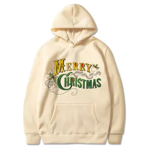 Sweat à Capuche Unisexe Imprimé Graphique Noël Sweat décontracté en Polyester Avec Poche Kangourou Top à Manches Longues Vêtements de Fête