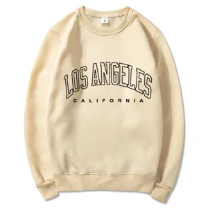 Womens Casual Loose Crew Neck Long Sleeve Sweatshirt Fleece Lined Letter Printed Pullover Top Daily Streetwear