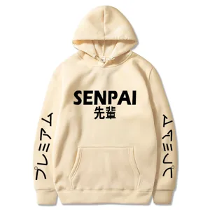 Sweat à capuche en molleton style japonais SENPAI streetwear décontracté confortable pour hommes et femmes