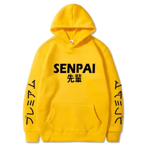 Sweat à capuche polaire style japonais SENPAI, sweat-shirt décontracté hommes et femmes.