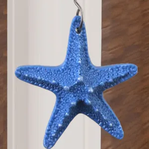 Gancio da parete a stella marina blu stile marino decorazione domestica organizzatore