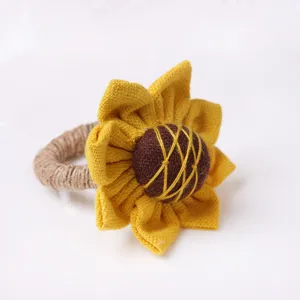 Anello per tovagliolo in tessuto di girasole decorazione tavola rustica matrimonio 1pz