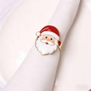 Close-up detail of the adorable Santa Claus napkin ring, perfect for festive holiday table settings.