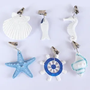 Stile marino tema oceano clip decorative per tovaglia set di 6 decorazioni per la casa.