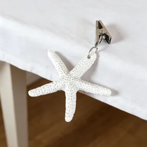 Clip per tovaglia stella marina stile oceano gancio in metallo accessorio di archiviazione