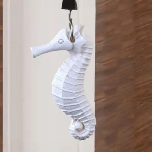 Gancio per cavalluccio marino in stile mediterraneo, ciondolo decorativo creativo per la casa.