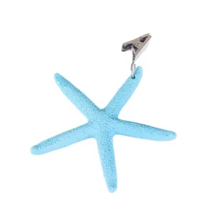 Clip per tovaglia a stella marina blu, morsetto per tenda in stile marino per casa.
