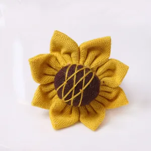 Anello per tovagliolo girasole in tessuto fatto a mano decorazione tavola elegante