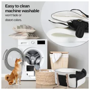 Portable dog car seat bow design pet nest detail view, easy to clean and machine washable.
