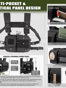 Tactical chest bag MOLLE rig multi-pocket outdoor sports hiking utility harness bag