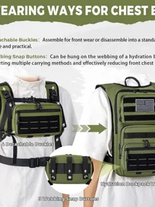 Sac de poitrine tactique multifonctionnel pochette utilitaire EDC militaire attaches rapides