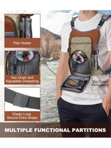 Multi-functional waterproof wear-resistant fishing chest bag outdoor large-capacity gear vest