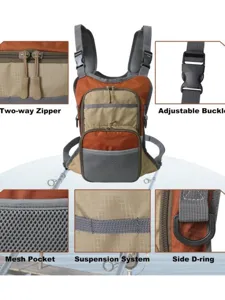 Multifunctional waterproof wear-resistant fishing chest pack outdoor large capacity vest bag