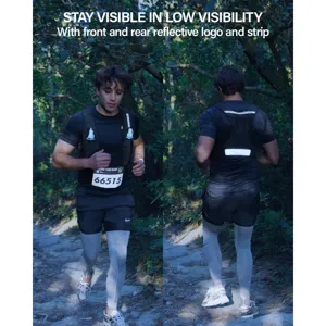 Men women running hydration vest lightweight reflective trail running backpack in black color