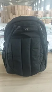 Schwarzer multifunktionaler Freizeit Rucksack langlebiger Stoff geräumige Fächer Reisetasche
