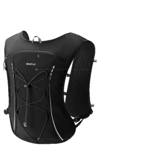 Schwarzer leichter Laufrucksack Trinkweste für Outdoorsport Marathon Radfahren Wandern.
