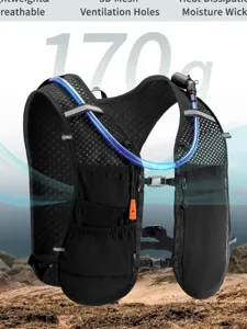 Leichte Trailrunning-Trinkweste mit 3D-Mesh-Belüftungslöchern für Outdoor-Wandern sport.