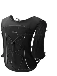 Schwarzer Lauf-Trinkrucksack leicht atmungsaktiv Outdoor Sport Marathon Laufweste.