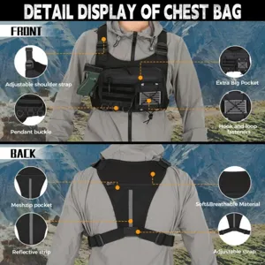Taktische Brusttasche Lauf Outdoor Sport Weste verstellbarer Riemen Netztasche multifunktional
