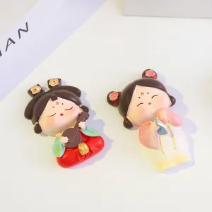 Aimant de réfrigérateur en résine dame dynastie Tang mignonne décoration de bureau cadeau.