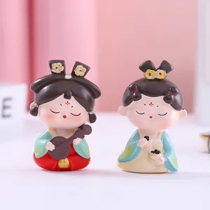 Joli ensemble de figurines de bureau style dynastie Tang, décoration de cour chinoise.