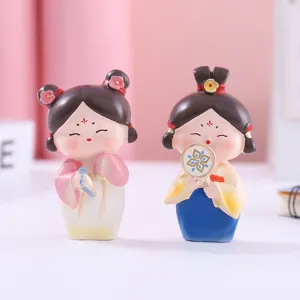 Figurines mignonnes de dames de la dynastie Tang chinoise décoration de bureau.