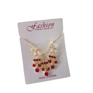 French Retro 18K Gold Plated Copper Wheat Ear Tassel Necklace Earring Set Micro Pave Zirconia Jewelry Set For Women Party Gift