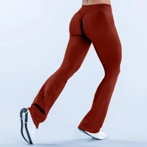 Hoge taille flare yoga broek vrouwen push up sport fitness leggings lange broek