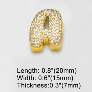 Vollbesetzter Zirkonia Buchstaben Anhänger für DIY Armbänder und Uhrenarmbänder.