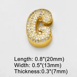 Pummeliger Zirkonia Buchstabe C Anhänger für DIY Armband und Uhrenarmband, goldenes Accessoire.